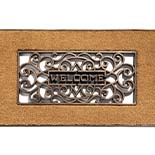 Hamat Mathara 317 Welcome 45 x 75 cm | Naturel kokosmat met rubberen rand