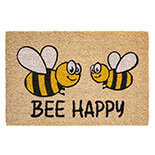 Hamat Ruco Print Bee Happy 40 x 60 cm | Kokosmat met tekst & bijen