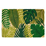 Hamat Ruco Print Green Leaves 40 x 60 cm | Kokosmat met bladeren