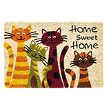 Hamat Ruco Print Home Sweet Home Cats 40 x 60 cm | Kokosmat met tekst en katten
