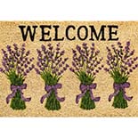 Hamat Ruco Print Lavender Welcome 40 x 60 cm | Kokosmat met tekst & Lavendel