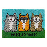 Hamat Ruco Print Welcome Cats 40 x 60 cm | Kokosmat met tekst & katten