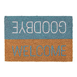 Hamat Ruco Print Welcome Goodbye Blue 40 x 60 cm | Kokosmat met tekst