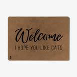 Mótif I hope you like cats - Lichtbruine wasbare deurmat met leuke tekst