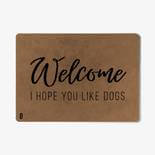 Mótif I hope you like dogs - Lichtbruine wasbare deurmat met leuke tekst
