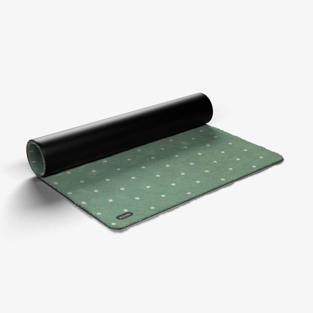 Matterly Points Mastic - Groene wasbare deurmat met stippen patroon