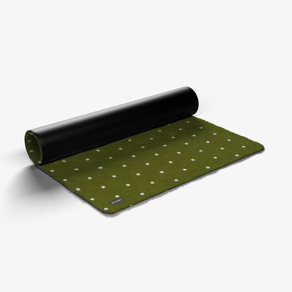 Mótif Points Olive - Groene wasbare deurmat met stippen patroon