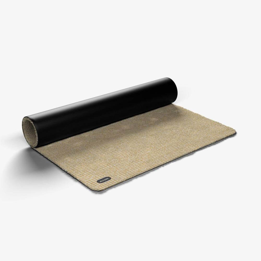Matterly Rayure Jaune - Beige wasbare deurmat met streep patroon