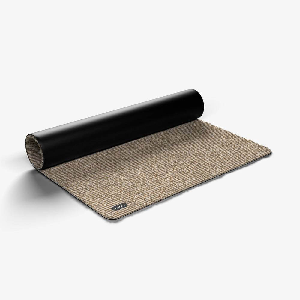 Matterly Rayure Ocre - Okergele wasbare deurmat met streep patroon